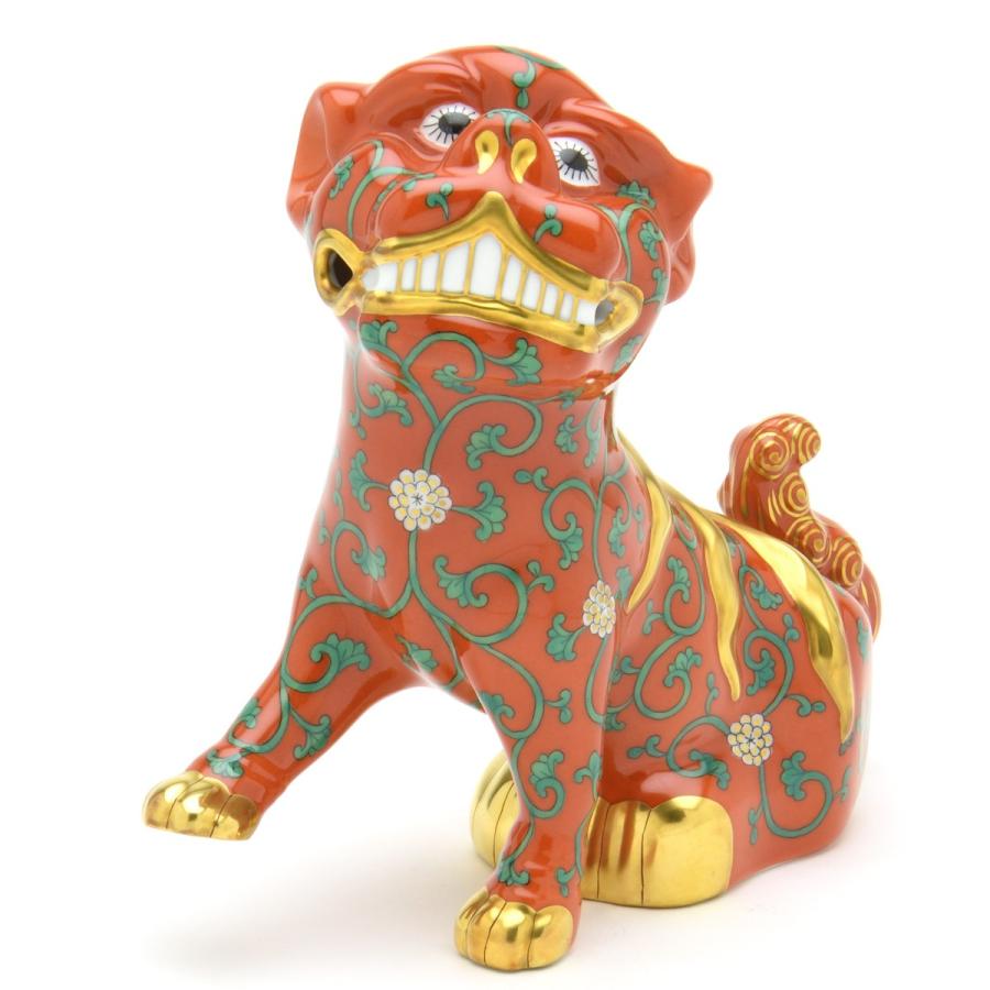 ❤️レア・美品❤️ヘレンドの狛犬 ヘレンド(Herend) 狛犬(高さ:15.5cm)ペア 西安の赤(05309/G)・西安の黒