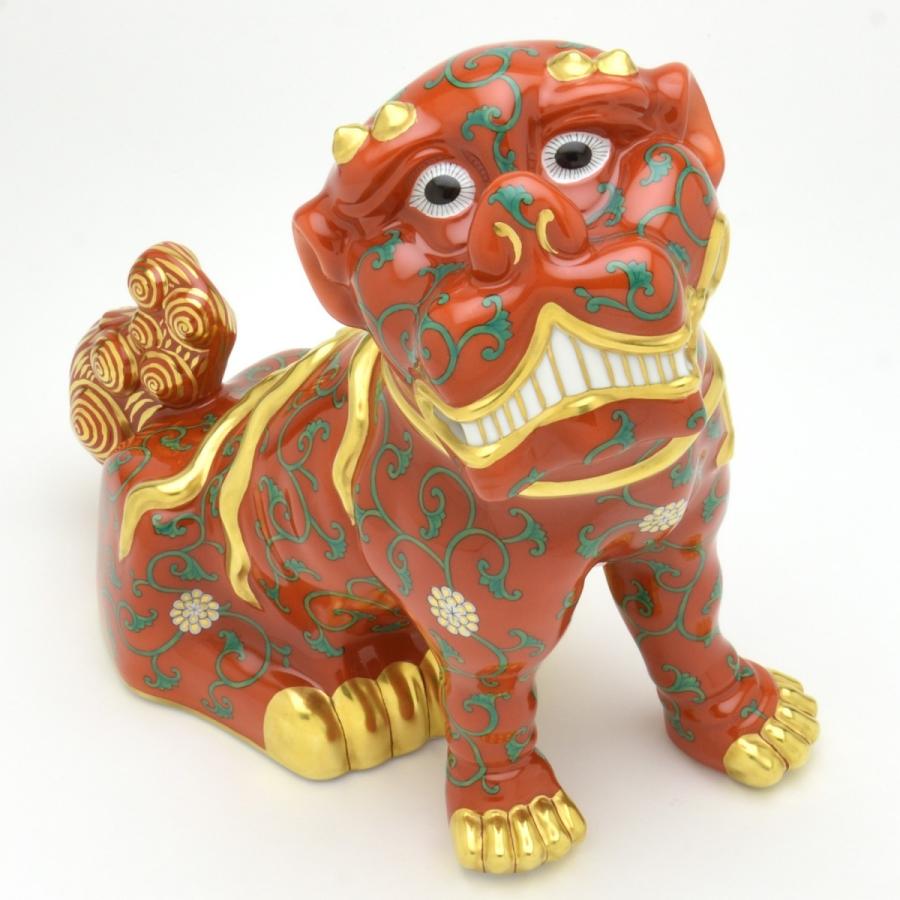 家具、インテリア ヘレンド こまいぬ(右足上げ) 西安の黒 狛犬 手描き