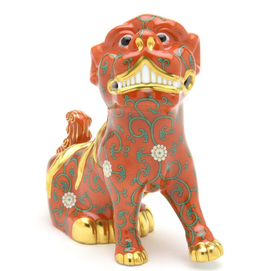ヘレンド(Herend) 狛犬(高さ:15.5cm)左足上げ 西安の赤(15296/G) ハンドメイド 磁器製 Fo-dog 置物 飾り物 送料無料 ギフト包装無料(純正ボックス使用)【新品】
