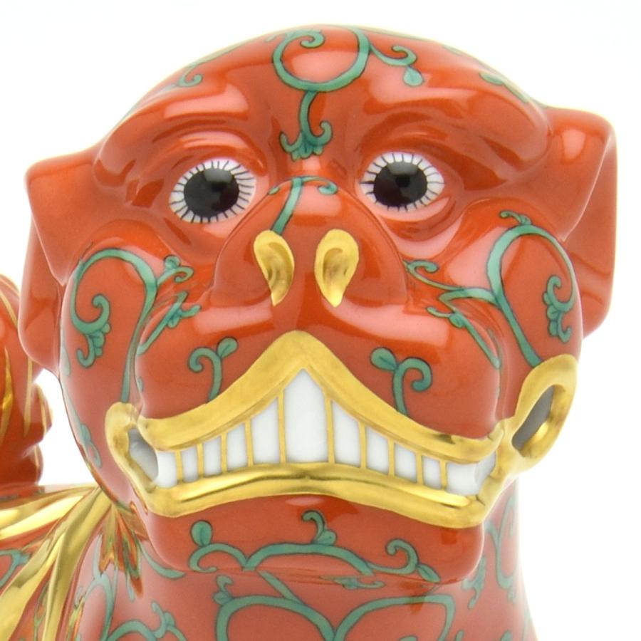 ヘレンド(Herend) 狛犬(高さ:15.5cm)左足上げ 西安の赤(15296/G) ハンドメイド 磁器製 Fo-dog 置物 飾り物 送料無料 ギフト包装無料(純正ボックス使用)【新品】の画像