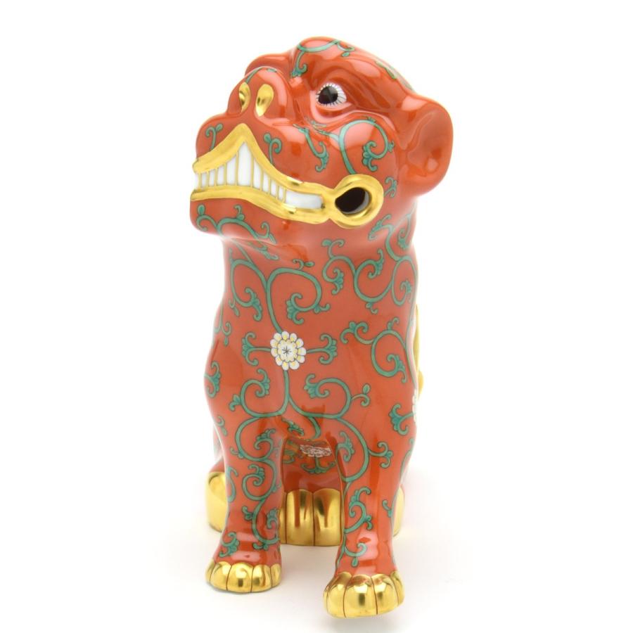 ヘレンド(Herend) 狛犬(高さ:15.5cm)左足上げ 西安の赤(15296/G) ハンドメイド 磁器製 Fo-dog 置物 飾り物 送料無料 ギフト包装無料(純正ボックス使用)【新品】の画像