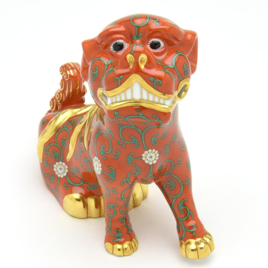 ヘレンド(Herend) 狛犬(高さ:15.5cm)左足上げ 西安の赤(15296/G) ハンドメイド 磁器製 Fo-dog 置物 飾り物 送料無料 ギフト包装無料(純正ボックス使用)【新品】の画像
