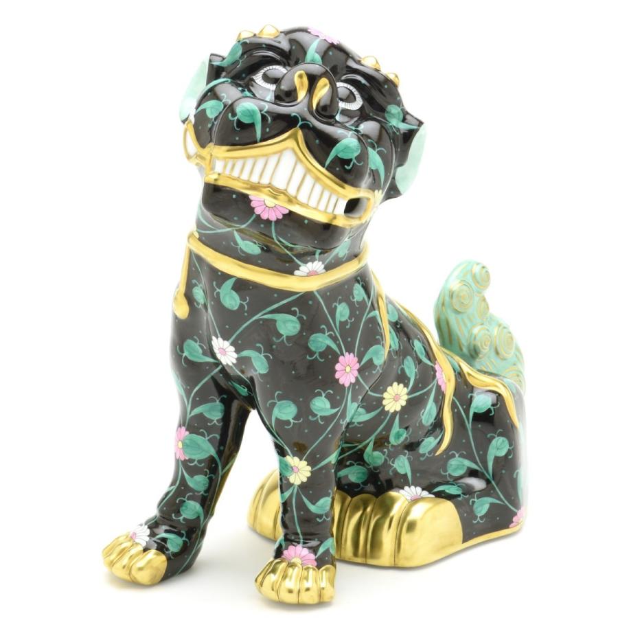 ヘレンド（HEREND） 狛犬(L)ペア 西安の黒・西安の赤 シノワズリ 磁器