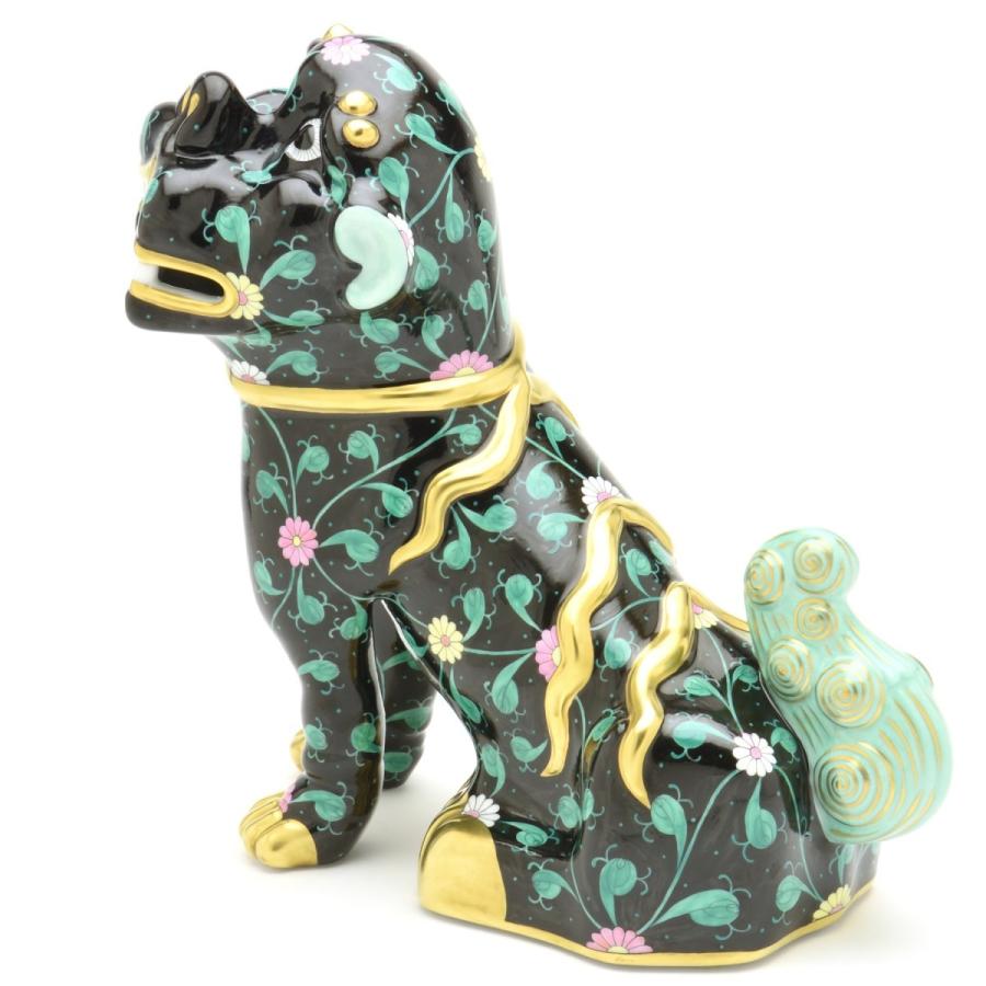 ヘレンド（HEREND） 狛犬(L)ペア 西安の黒・西安の赤 シノワズリ 磁器