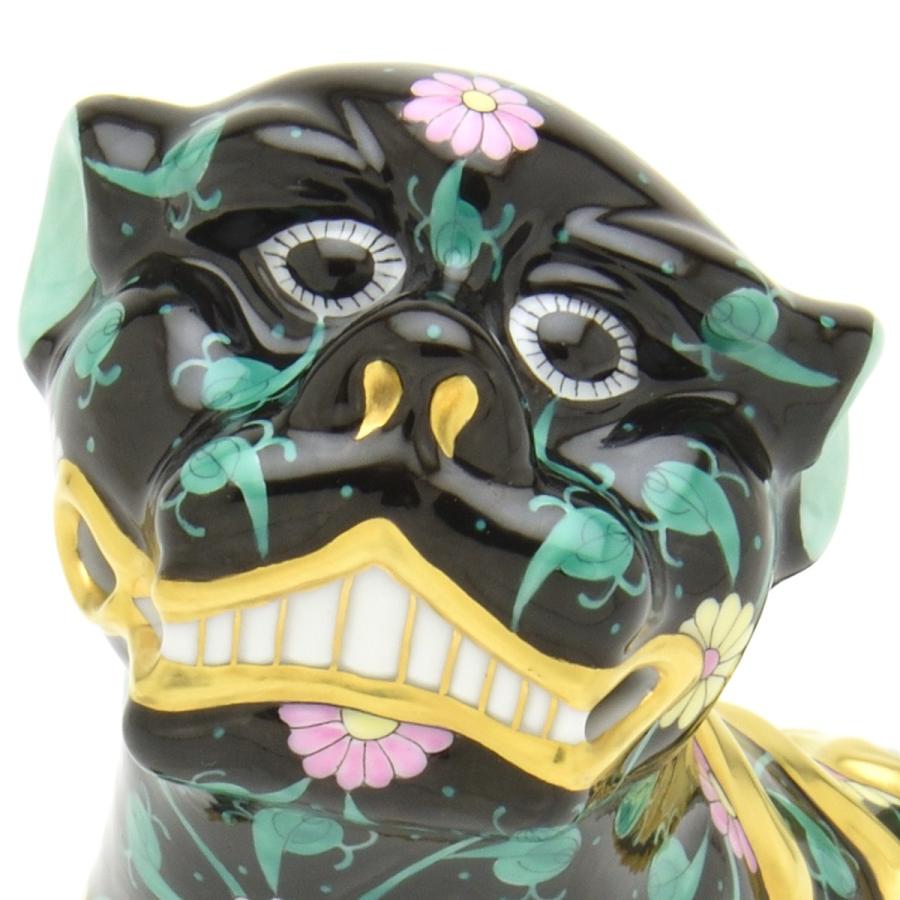 ヘレンド（HEREND） 狛犬(右足上げ) シノワズリ 西安の黒 マスター