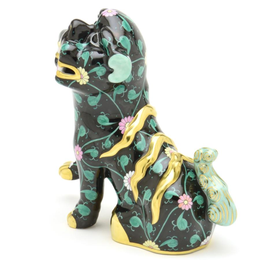 ヘレンド(Herend) 狛犬(高さ:15.5cm)右足上げ 西安の黒(05309/SN) マスターペインターのサイン入り ハンドメイド 置物 飾り物 送料無料 ギフト包装無料 新品の画像