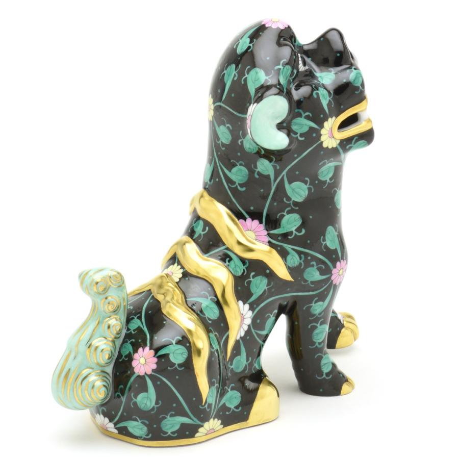 ヘレンド(Herend) 狛犬(高さ:15.5cm)左足上げ 西安の黒(15296/SN)マスターペインターのサイン入り ハンドメイド 磁器 置物 飾り物 送料無料 ギフト包装無料 新品の画像