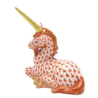 ヘレンド（HEREND） ユニコーン(高さ:8cm) 一角獣(15359/VH)赤色の鱗 
