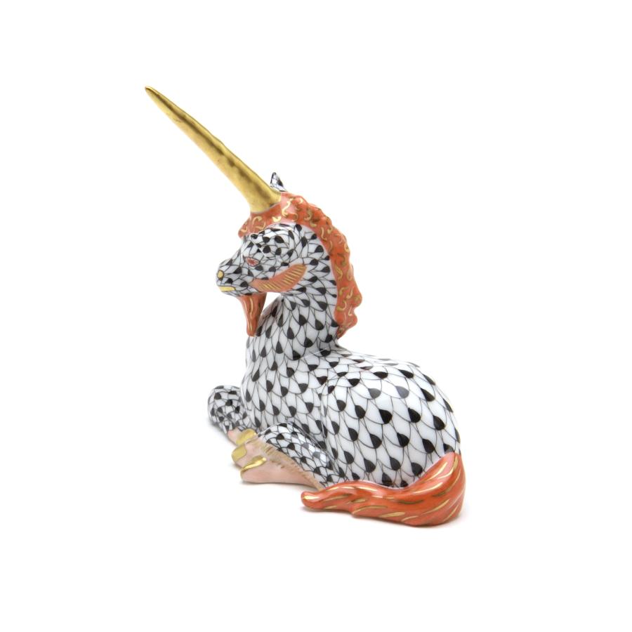ヘレンド（HEREND） ユニコーン(高さ:8cm) 一角獣(15359/VHN)黒色の鱗 