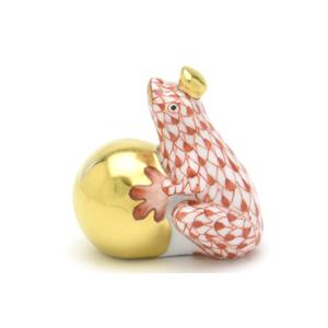 ヘレンド カエルとカタツムリの置物 陶器製 ヘレンド（HEREND） カエルの王子様(ミニ)(高さ:3.8cm) 蛙 置物(15369