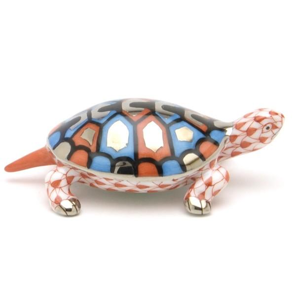 ヘレンド（HEREND） 亀(長さ:6.4cm) タートル(15508/VH-PT)赤色の鱗