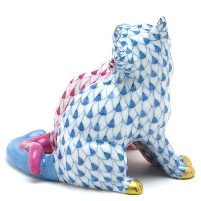 ヘレンド(Herend) ねこ置物(高さ:7cm) 二匹の子猫(15826/VHTQ+VHP)ターコイスブルーとピンクの鱗模様 飾り物 送料無料 ギフト包装無料(純正ボックス使用) 新品_3