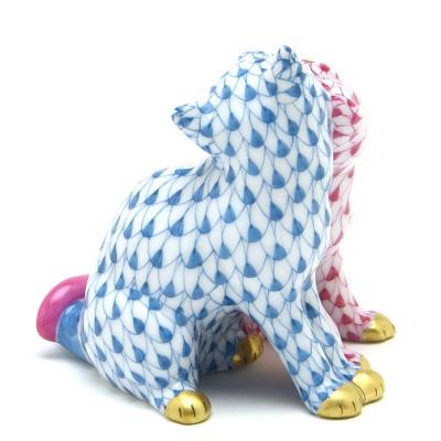 ヘレンド(Herend) ねこ置物(高さ:7cm) 二匹の子猫(15826/VHTQ+VHP)ターコイスブルーとピンクの鱗模様 飾り物 送料無料 ギフト包装無料(純正ボックス使用) 新品_4