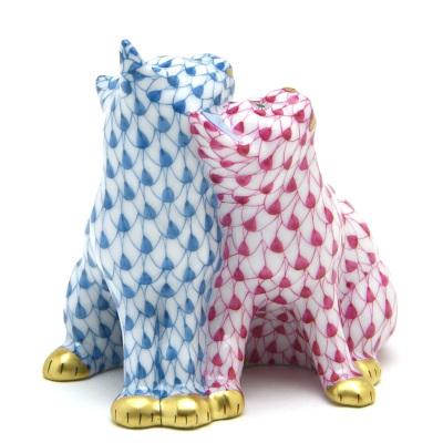 ヘレンド(Herend) ねこ置物(高さ:7cm) 二匹の子猫(15826/VHTQ+VHP)ターコイスブルーとピンクの鱗模様 飾り物 送料無料 ギフト包装無料(純正ボックス使用) 新品_5
