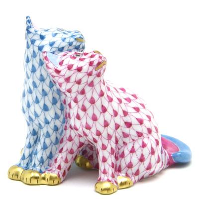 ヘレンド(Herend) ねこ置物(高さ:7cm) 二匹の子猫(15826/VHTQ+VHP)ターコイスブルーとピンクの鱗模様 飾り物 送料無料 ギフト包装無料(純正ボックス使用) 新品_6