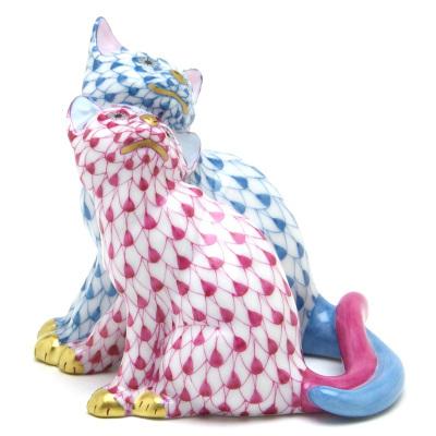 ヘレンド(Herend) ねこ置物(高さ:7cm) 二匹の子猫(15826/VHTQ+VHP)ターコイスブルーとピンクの鱗模様 飾り物 送料無料 ギフト包装無料(純正ボックス使用) 新品_7