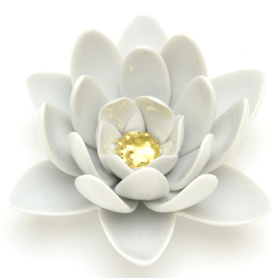 ヘレンド(Herend) 大鬼蓮(高さ:6cm) ヴィクトリアレジア(09134/A-OR)白磁金彩 ハンドメイド 置物 飾り物 オブジェ 送料無料 ギフト包装無料 ハンガリー製 新品_1