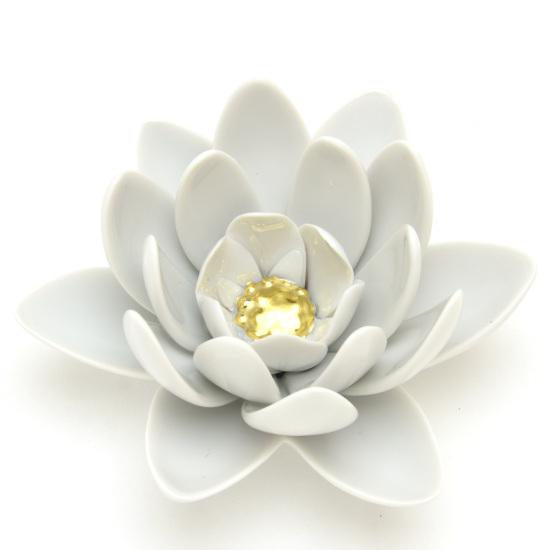 ヘレンド(Herend) 大鬼蓮(高さ:6cm) ヴィクトリアレジア(09134/A-OR)白磁金彩 ハンドメイド 置物 飾り物 オブジェ 送料無料 ギフト包装無料 ハンガリー製 新品_5