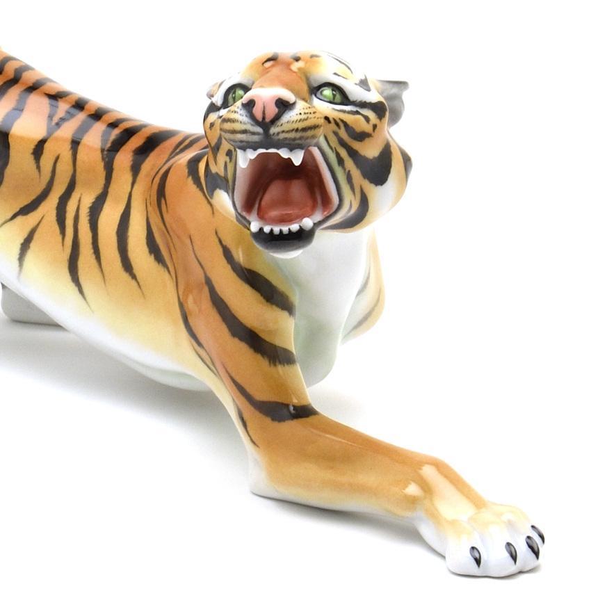 ヘレンド 虎 置物 フィギュリン タイガー 磁器 オブジェ 飾り物