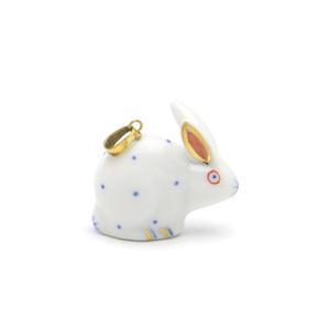 ヘレンド（HEREND） ペンダントトップ ラビット(05339/C-B)青水玉