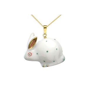 美品箱付き】ヘレンド・ラビットペンダントトップ・チャーム 