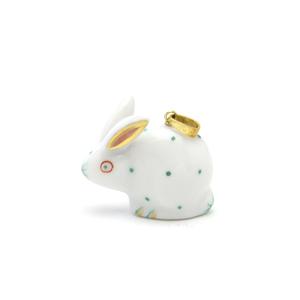 ヘレンド（HEREND） ペンダントトップ ラビット(05339/C-V)緑水玉