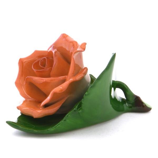 ヘレンド（HEREND） カード立て(高さ:4.5cm) 葉の上の薔薇(08983/C-O 