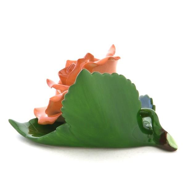 ヘレンド（HEREND） カード立て(高さ:4.5cm) 葉の上の薔薇(08983/C-O 