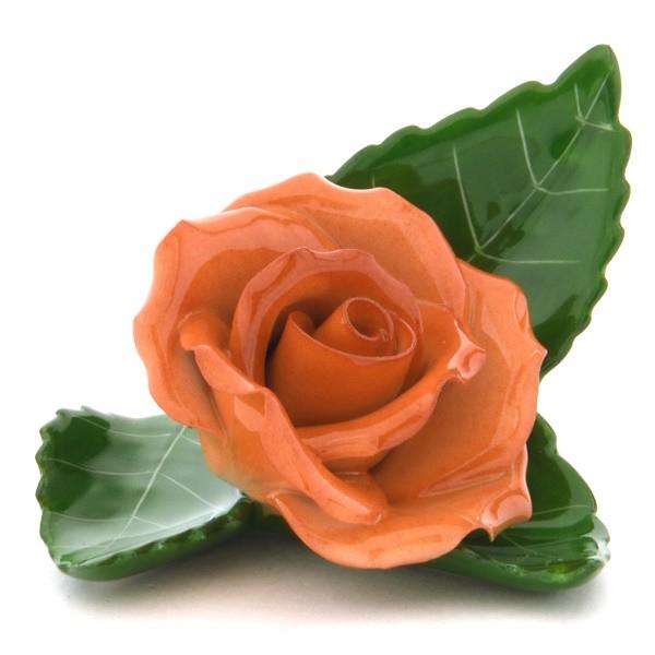 ヘレンド（HEREND） カード立て(高さ:4.5cm) 葉の上の薔薇(08983/C-O 