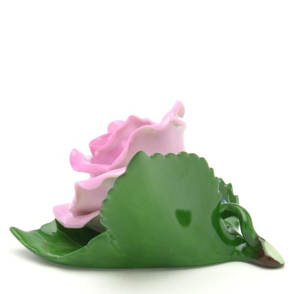 ヘレンド（HEREND） カード立て(高さ:4.5cm) 葉の上の薔薇(08983/C-P
