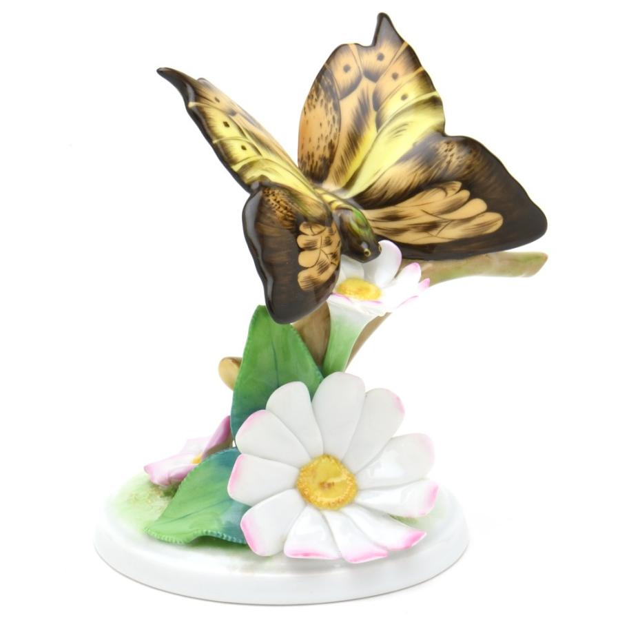 Herend金彩葉形皿 花と蝶の装飾 Herend金彩葉形皿 花と蝶の装飾 【公式通販】