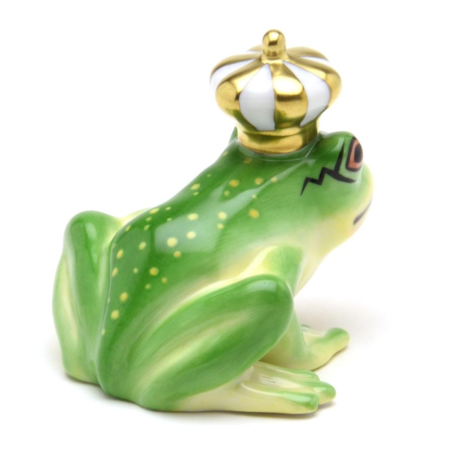 ヘレンド ワンダーパーク カエルの王様 蛙 置物 フィギュリン グリーン