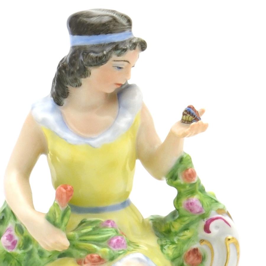 ヘレンド（HEREND） 人形置物(高さ:17cm) スプリング(15935/C)花や蝶を