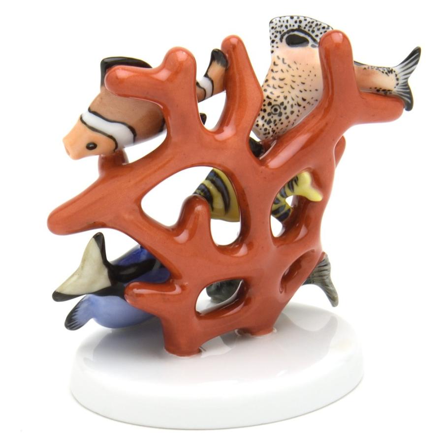 ヘレンド(Herend) さかな＆サンゴ(高さ:8cm) 珊瑚礁の魚達(05256/CD) ハンドメイド 手描き 磁器製 置物 飾り物 送料無料 ギフト包装無料(純正ボックス使用) 新品の画像