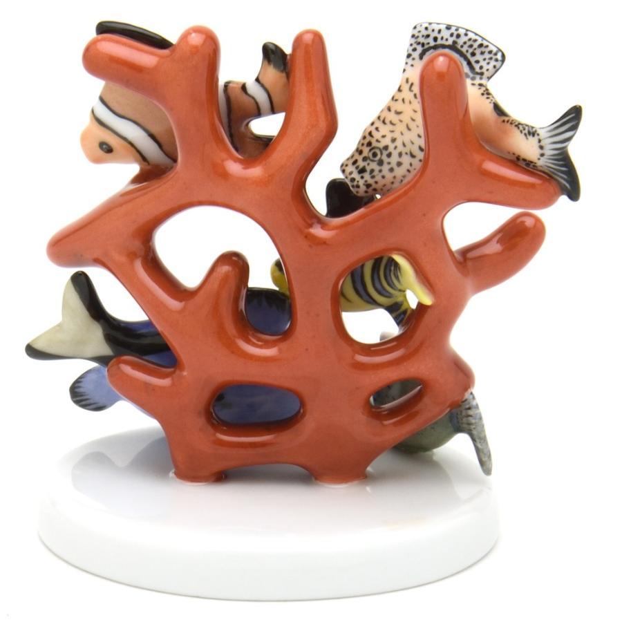 ヘレンド(Herend) さかな＆サンゴ(高さ:8cm) 珊瑚礁の魚達(05256/CD) ハンドメイド 手描き 磁器製 置物 飾り物 送料無料 ギフト包装無料(純正ボックス使用) 新品の画像