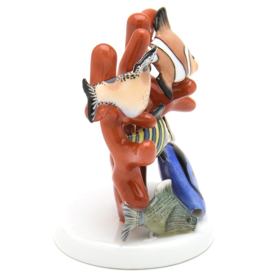 ヘレンド(Herend) さかな＆サンゴ(高さ:8cm) 珊瑚礁の魚達(05256/CD) ハンドメイド 手描き 磁器製 置物 飾り物 送料無料 ギフト包装無料(純正ボックス使用) 新品の画像