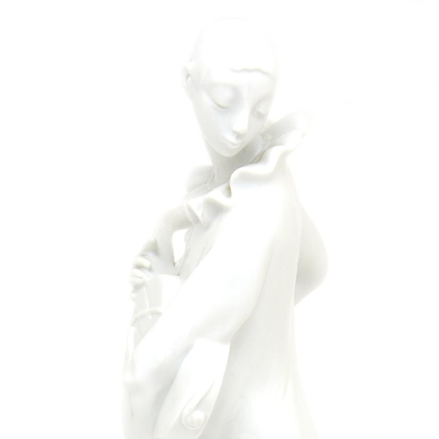 リチャードジノリ(Richard Ginori) 白磁人形(高さ:37.5cm) 楽器を持つピエロ 原作者(Gio Ponti) ハンドメイド 置物 飾り物 オブジェ 送料無料 イタリア製 新品の画像
