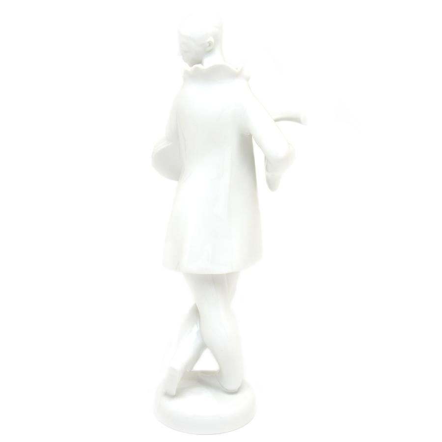 リチャードジノリ(Richard Ginori) 白磁人形(高さ:37.5cm) 楽器を持つピエロ 原作者(Gio Ponti) ハンドメイド 置物 飾り物 オブジェ 送料無料 イタリア製 新品の画像