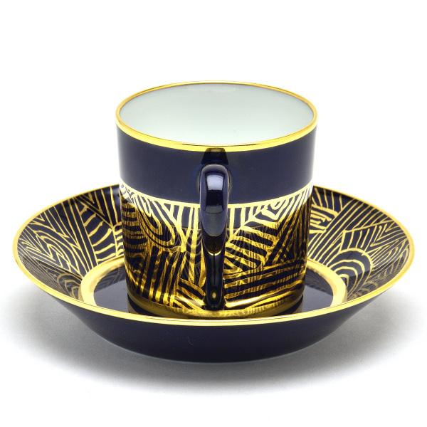 セーブル コーヒーカップ リトロン 24K金彩(Elina) ファットブルー