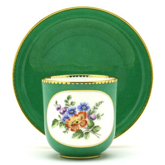 セーブル(Sevres) 希少 コーヒーカップ(5) カラーブル(V) 18世紀の花