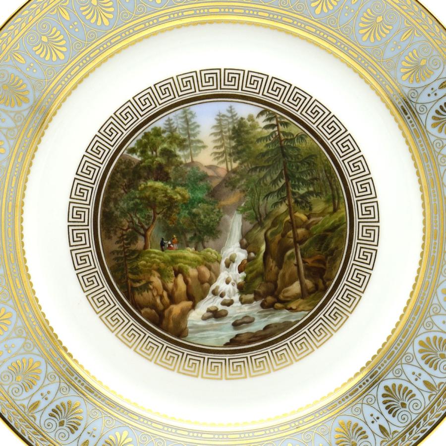 セーブル 飾り皿 アルザス渓谷の滝 フランスの景色の断片 アガサブルー