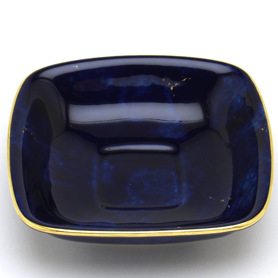 セーブル(Sevres) 角形深皿(幅:13.5cm) キューペル ダニエル(6) セーブルブルー雲模様(24K金彩散らし)【フランス国立セーブル製陶所から直輸入】送料無料 新品の画像