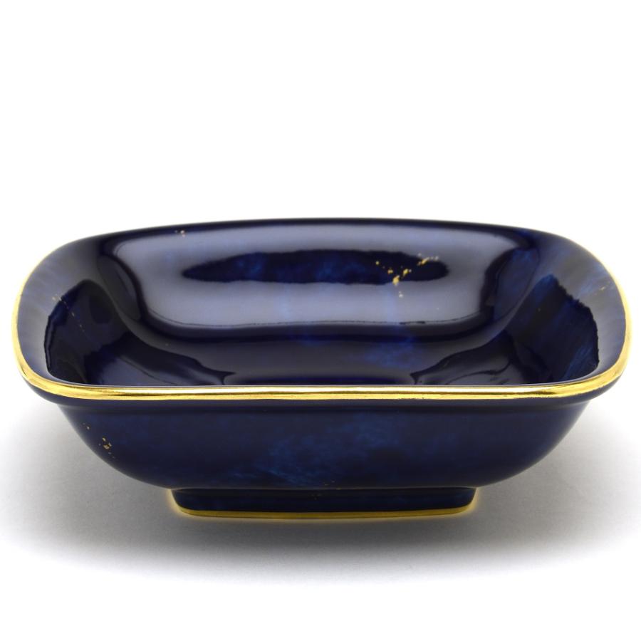 セーブル(Sevres) 角形深皿(幅:13.5cm) キューペル ダニエル(6) セーブルブルー雲模様(24K金彩散らし)【フランス国立セーブル製陶所から直輸入】送料無料 新品の画像