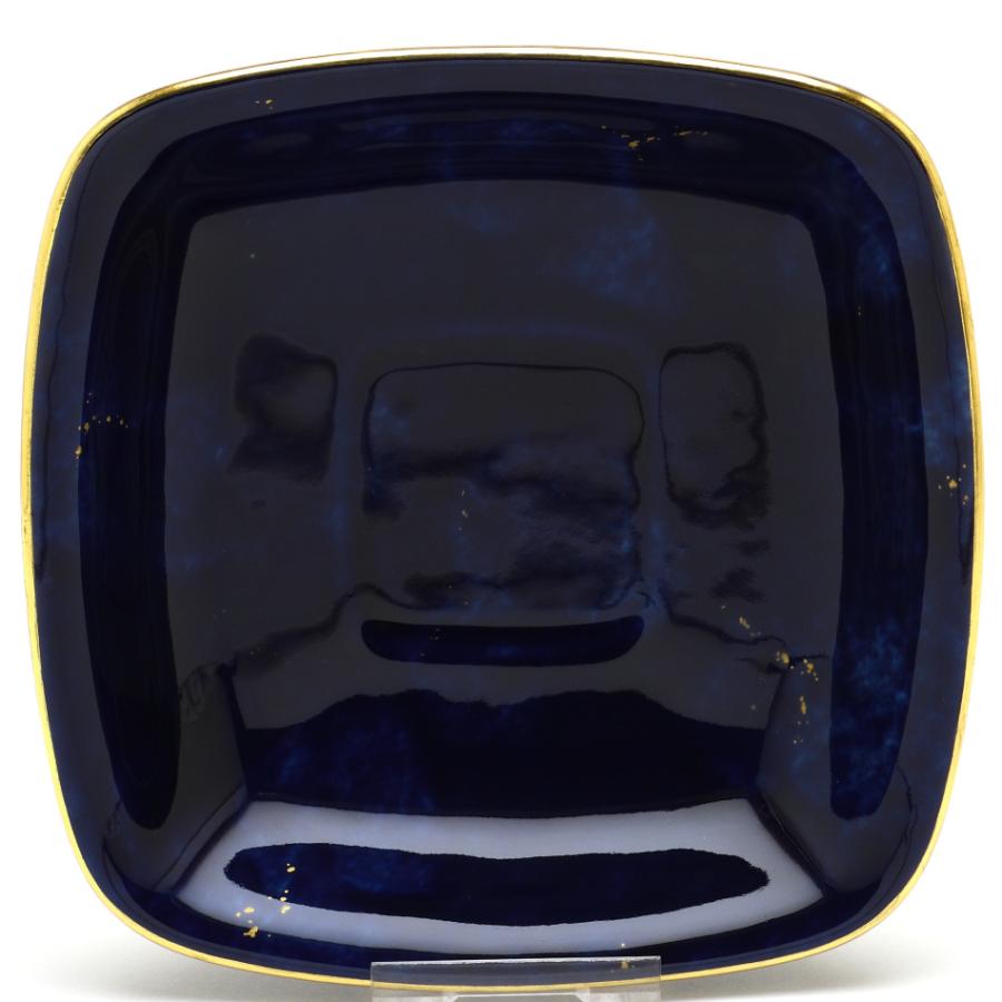 セーブル(Sevres) 角形深皿(幅:13.5cm) キューペル ダニエル(6) セーブルブルー雲模様(24K金彩散らし)【フランス国立セーブル製陶所から直輸入】送料無料 新品の画像