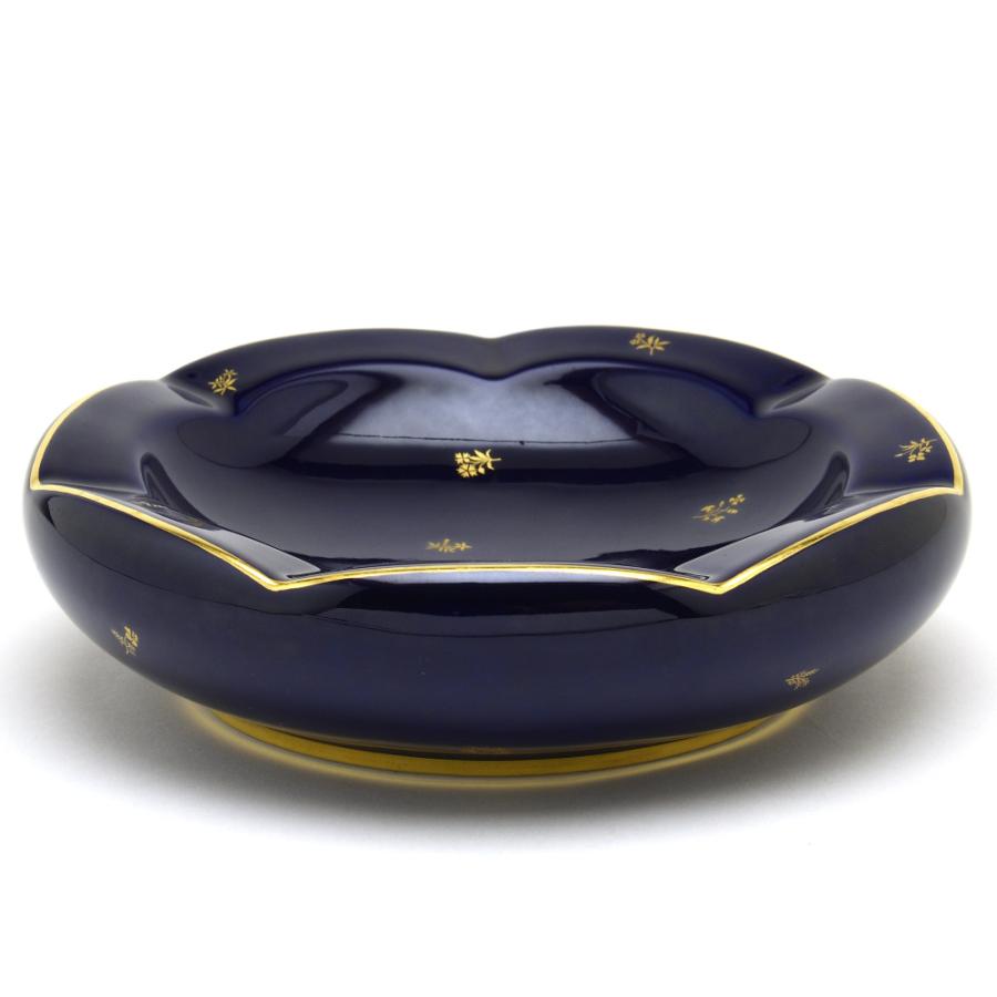 セーブル(Sevres) アシュトレイ(直径:16.5cm) サンドリエ ゴーヴネ(JB4) セーブルブルー(24K金彩フラワークラシック)【セーブル製陶所から直輸入】送料無料 新品の画像