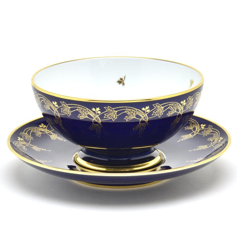 セーブル(Sevres) ミルク碗皿(450cc) エミスフェリキ セーブルブルー