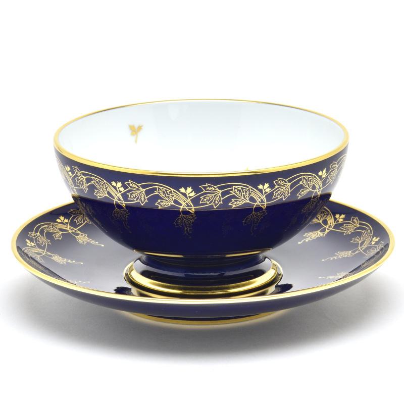 セーブル(Sevres) ミルク碗皿(450cc) エミスフェリキ セーブルブルー
