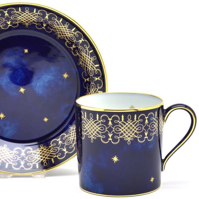 セーブル コーヒーカップ+デザート皿(3pc) リトロン クラウデッド