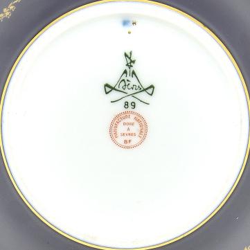 セーブル(Sevres) ペイル 24K金彩装飾深さのある中皿