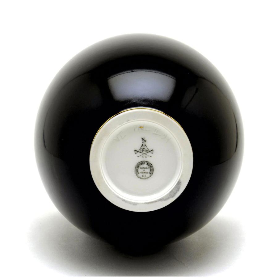 【希少】セーブル(Sevres) 飾り壺(高さ:27.5cm) マイヨドン47(noir)  白樺の薪を使った焚き木窯による希少な一点物【セーブル製陶所から直輸入】送料無料 新品の画像